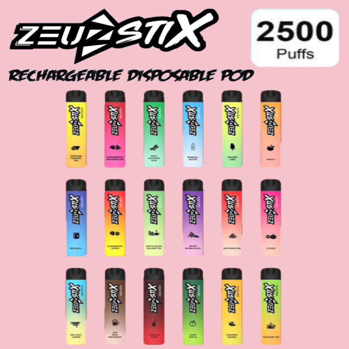 ZEUZSTIX 2500 RECHARGEABLE DISPOSABLE